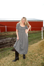 Blackberry Gingham Maxi