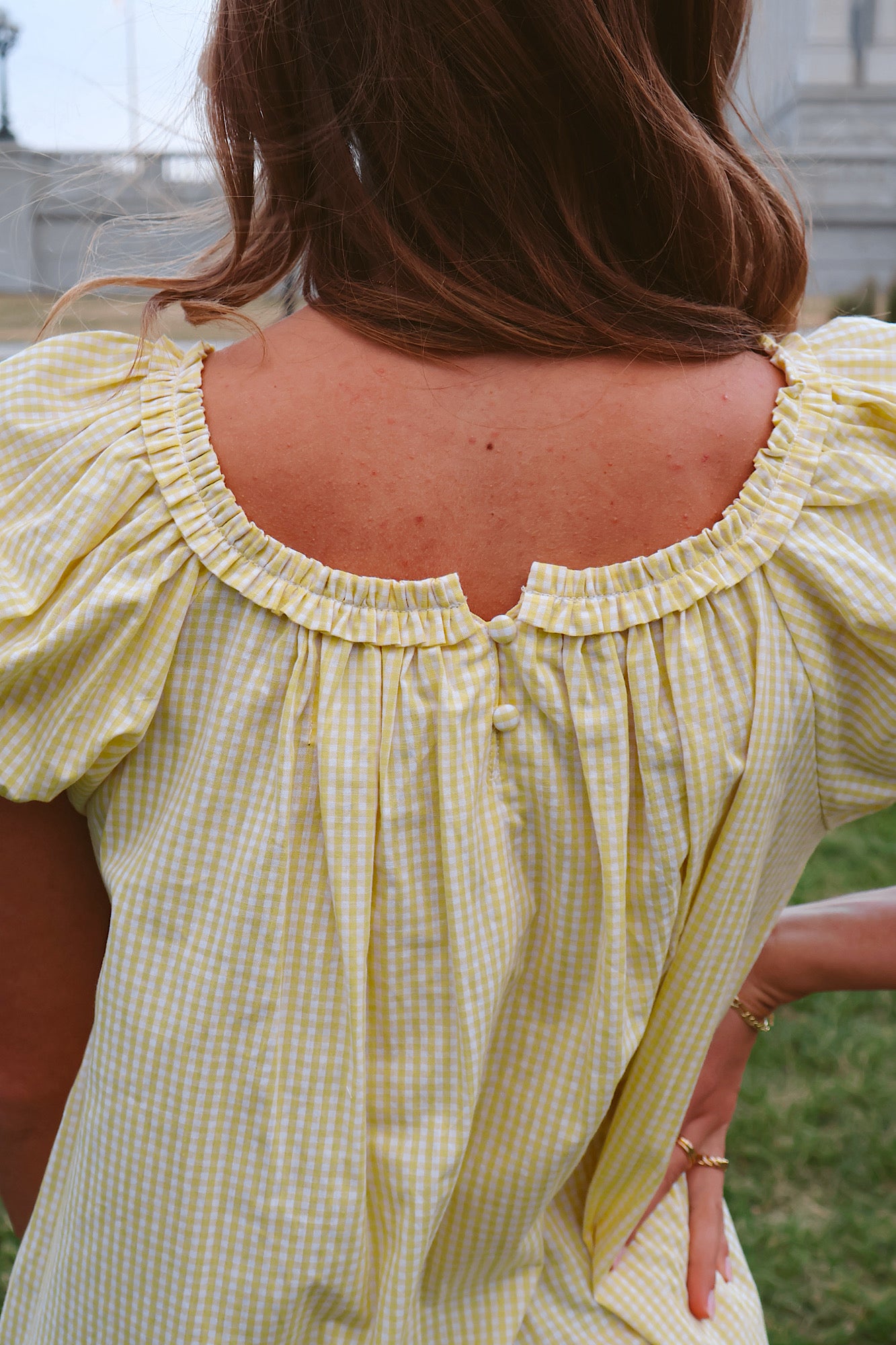 Teddy Gingham Ruffle Dress
