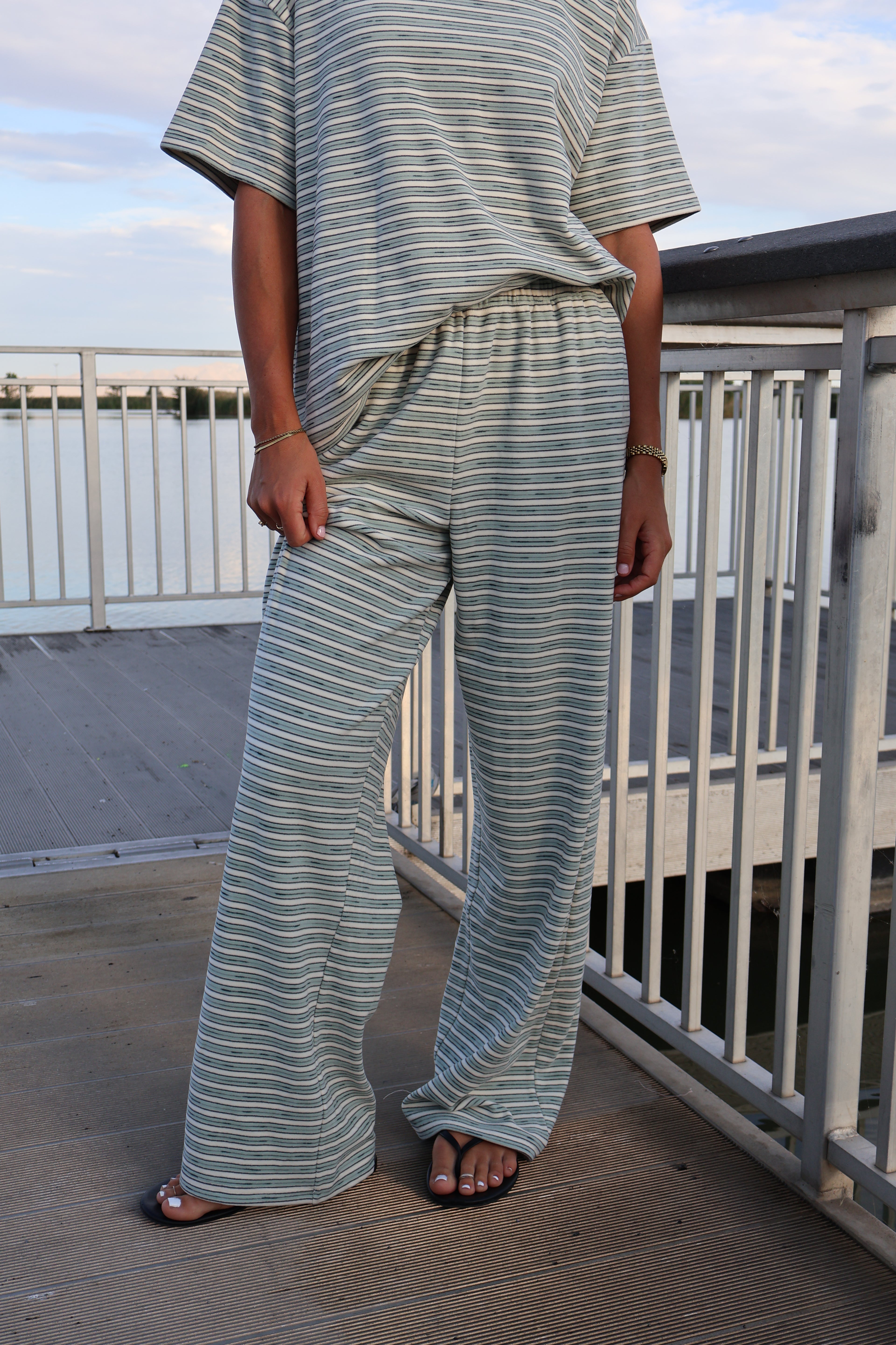 Cameron Fleece Stripe Pants