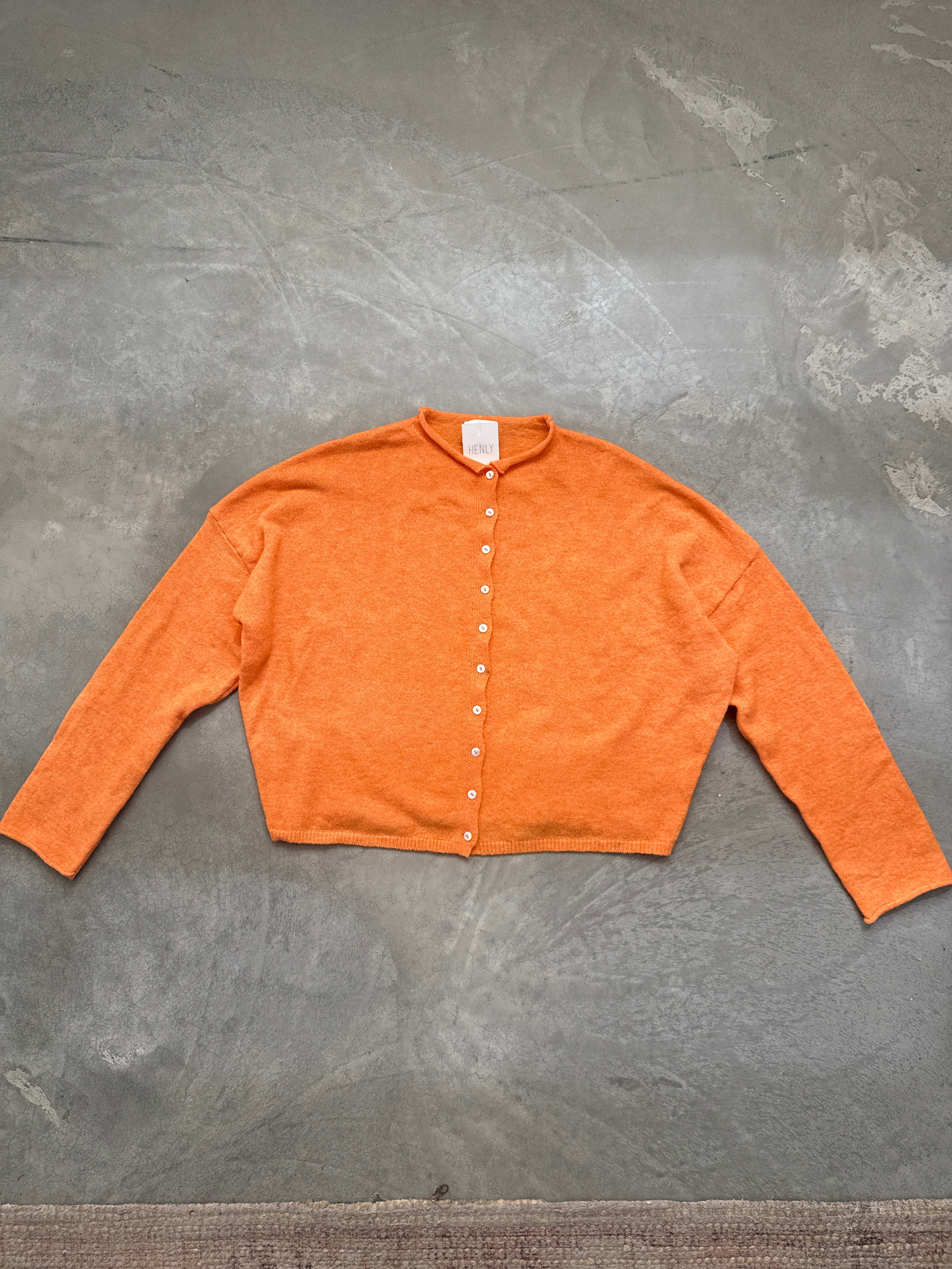 FINAL SALE - FLAWED Piper Cardigan in Orange - Large