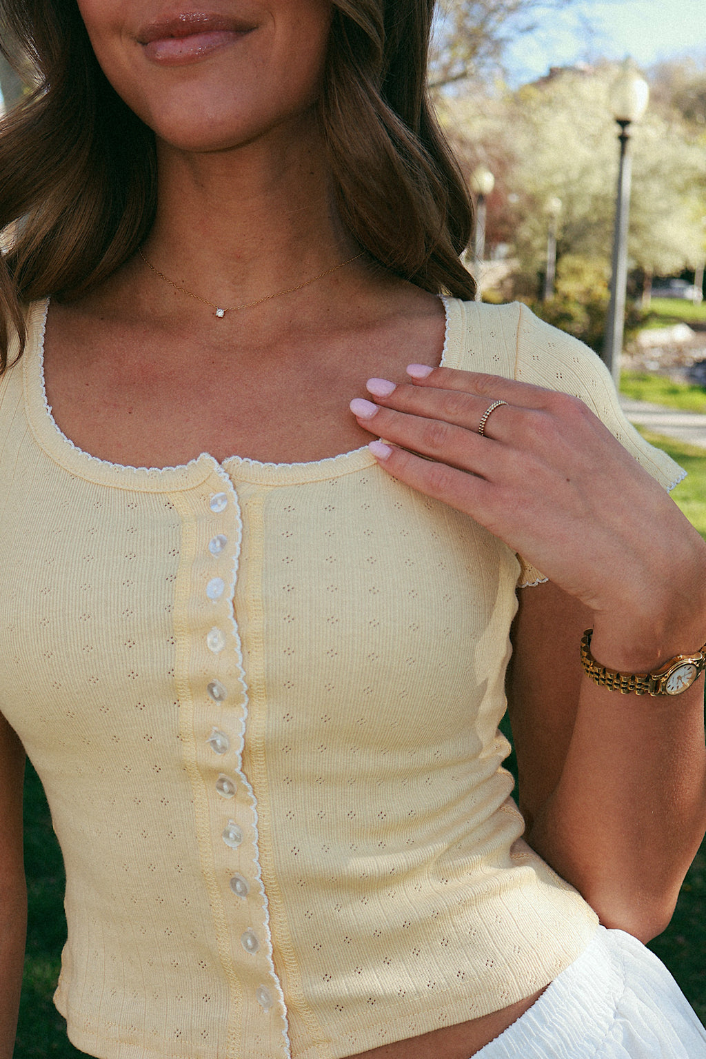 Millie Pointelle Top