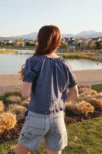 Bonnie Seersucker Plaid Blouse