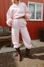 Dolly Gingham Joggers in Pink
