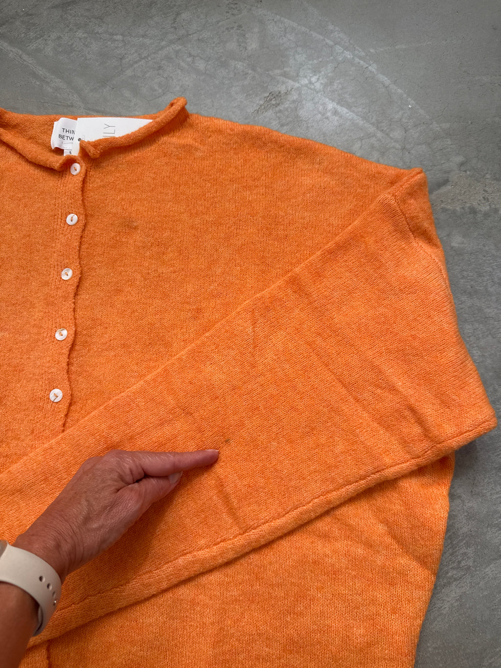 FINAL SALE - FLAWED Piper Cardigan in Orange - Large