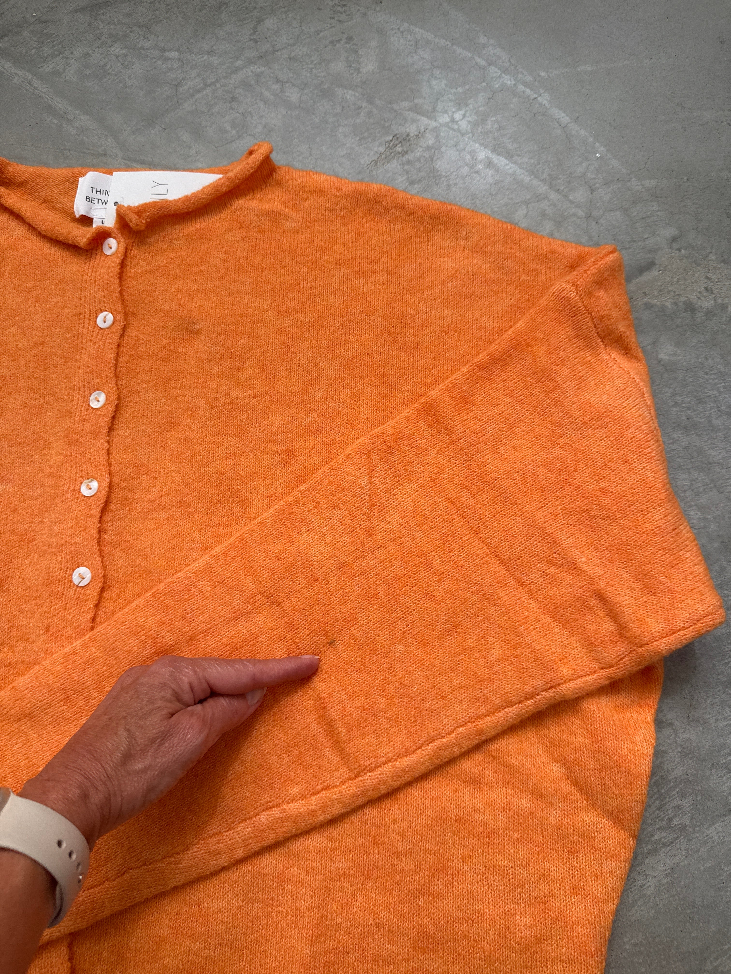 FINAL SALE - FLAWED Piper Cardigan in Orange - Large