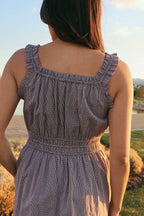 Georgia Gingham Dress in Charcoal