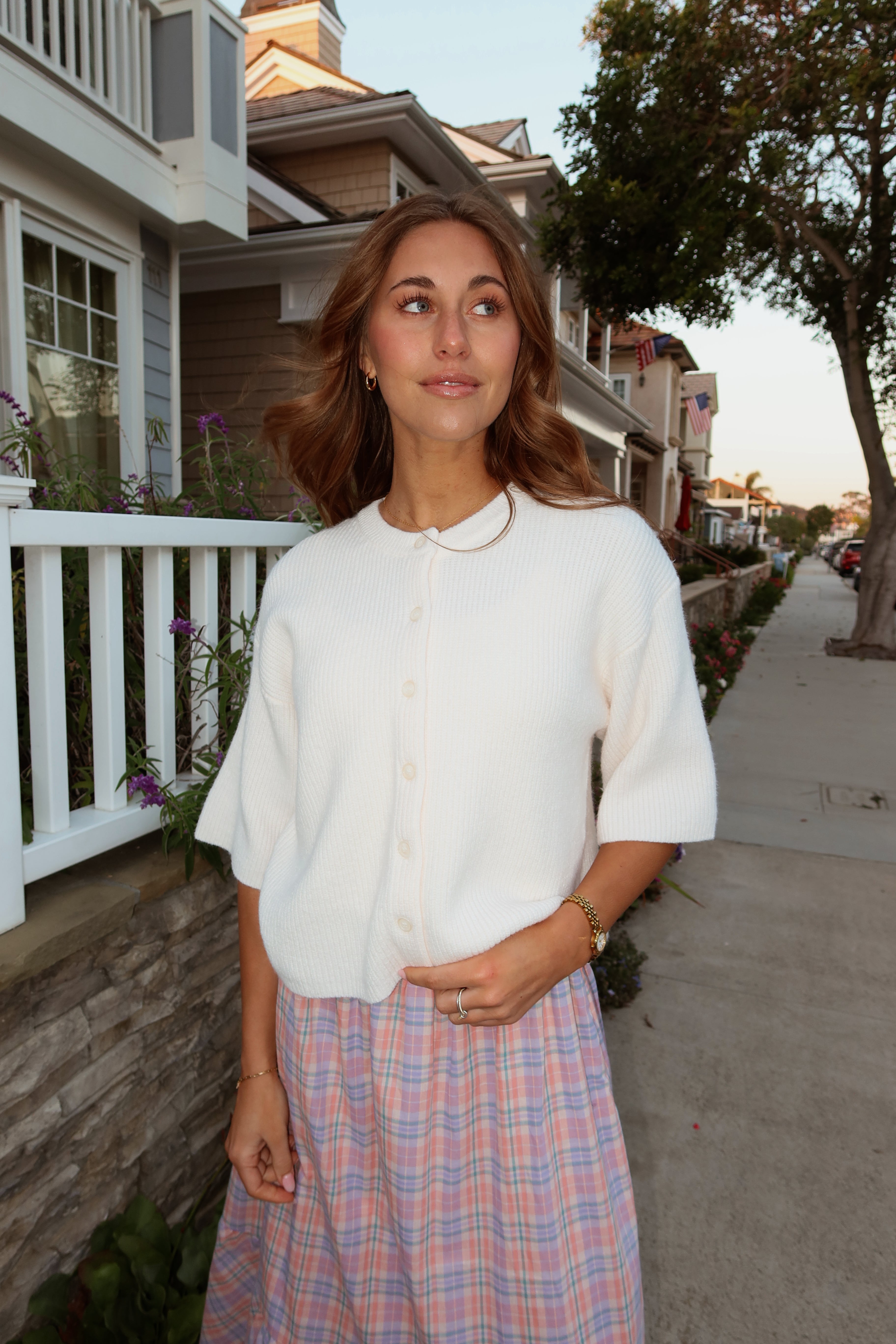 Sadie Cardigan in Ivory Main image
