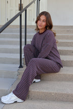 Carson Stripe Pants in Wine
