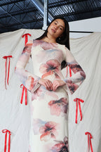FINAL SALE - Ariana Mesh Maxi in Ivory