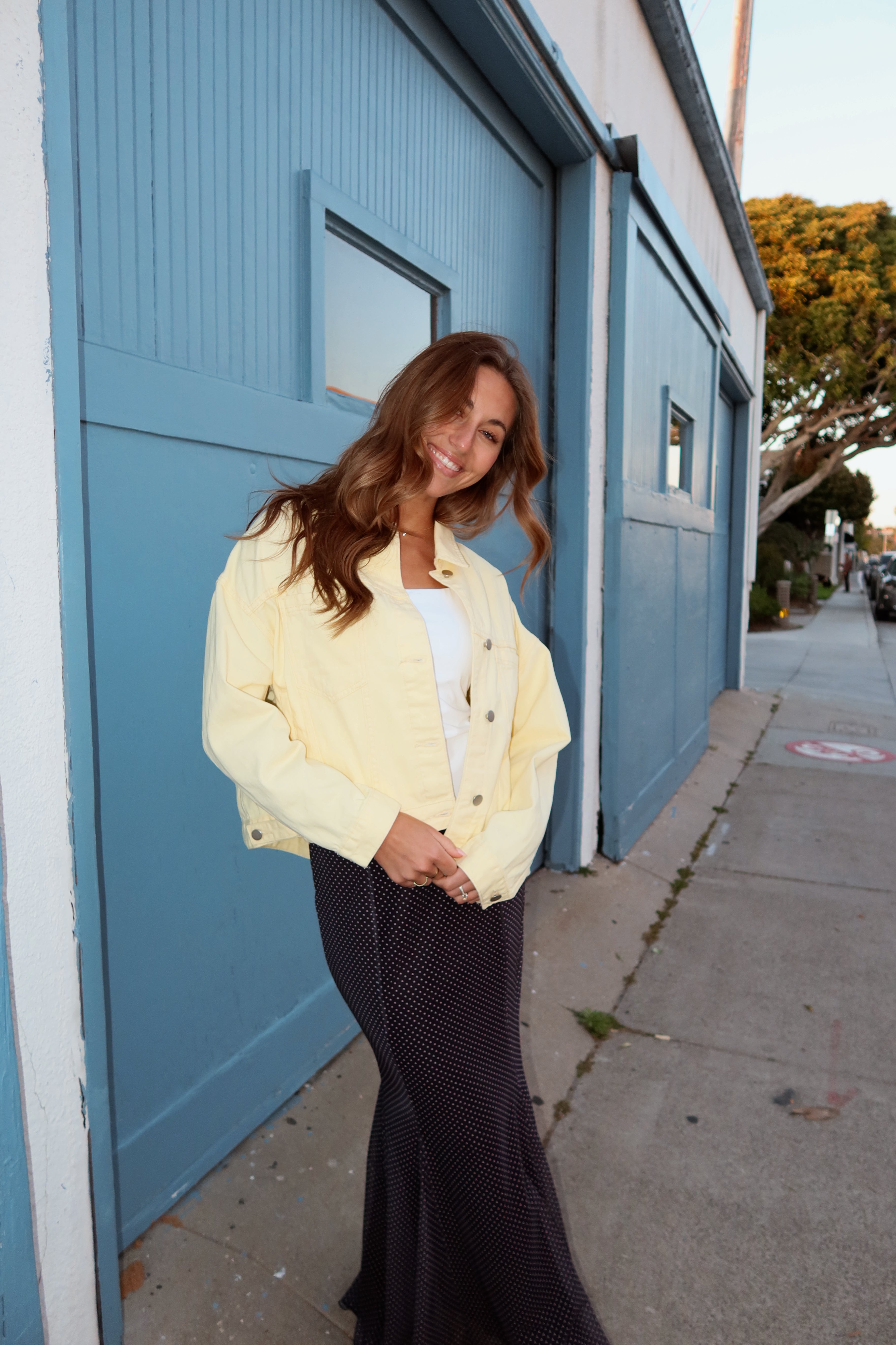 Reese Denim Jacket in Butter Yellow