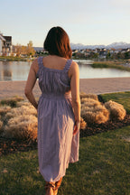 Georgia Gingham Dress in Charcoal
