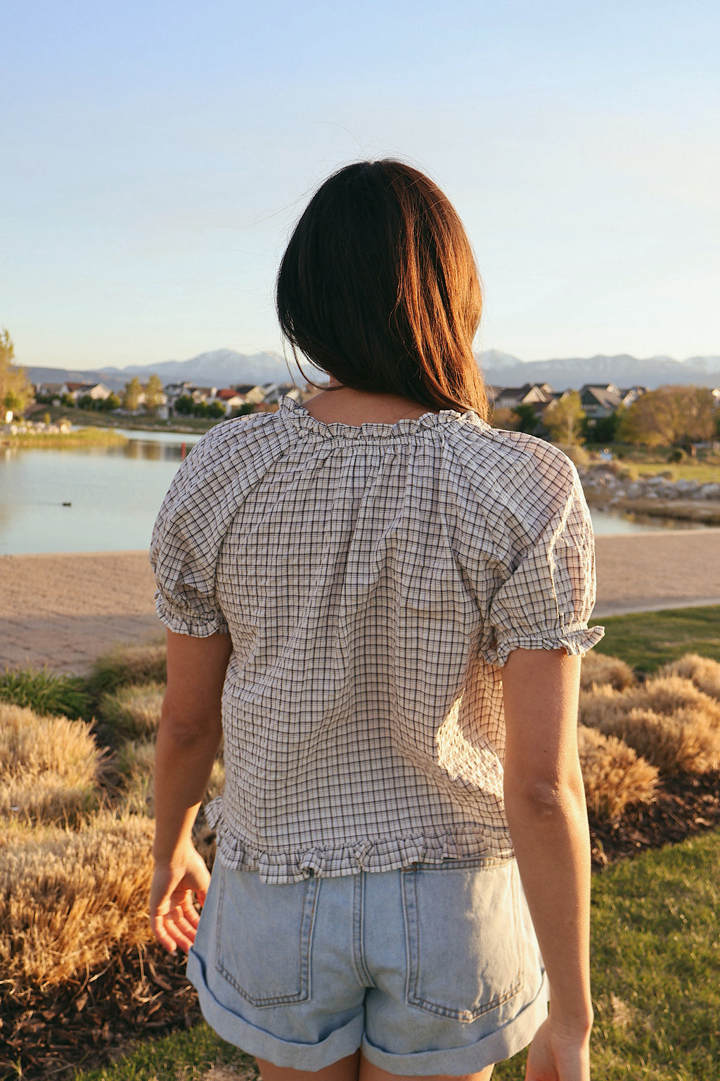 Bonnie Seersucker Plaid Blouse