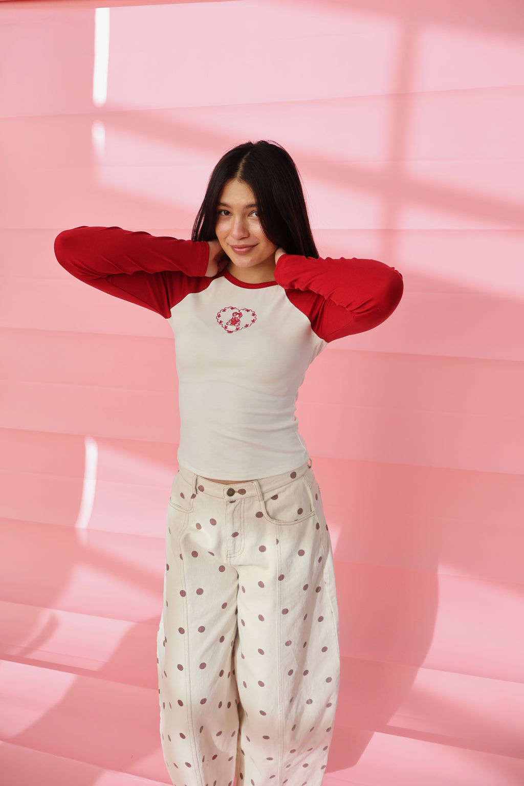 FINAL SALE - Teddy Embroidered Raglan Tee