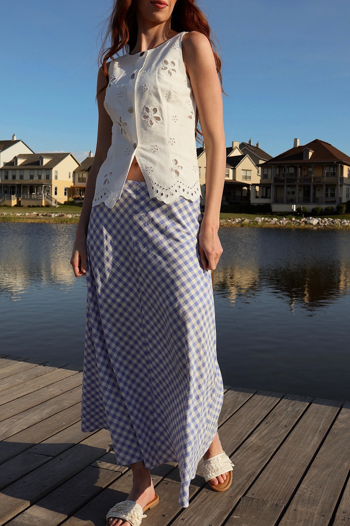 Lyla Gingham Maxi Skirt