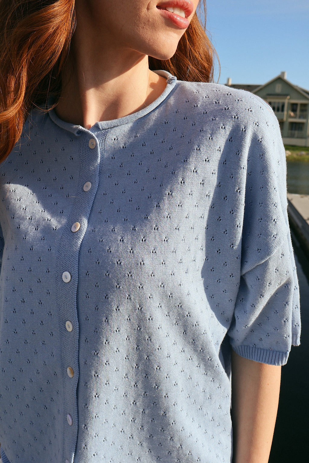 Seaside Sorbet Pointelle Cardigan