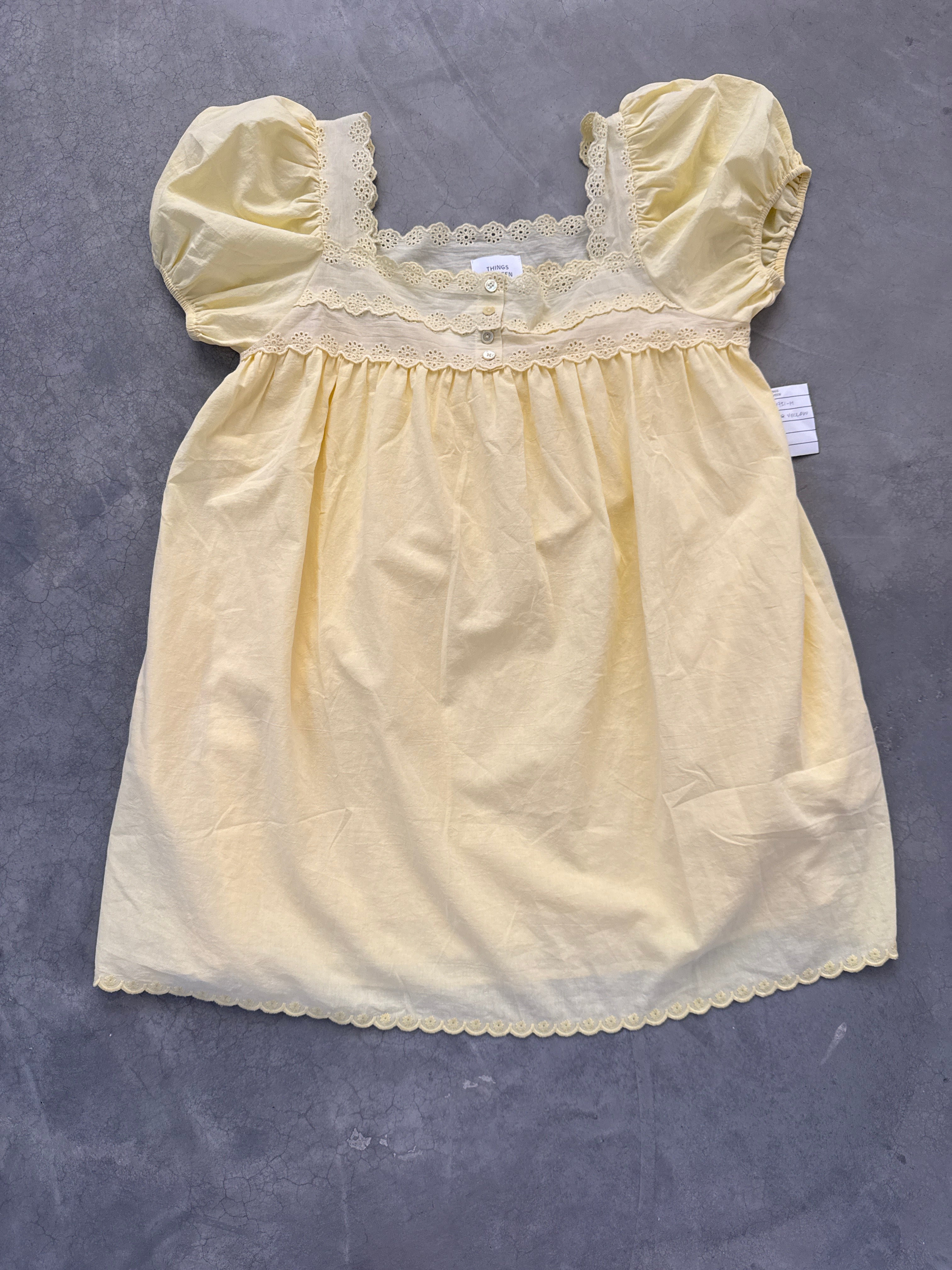 FINAL SALE - FLAWED Butter Yellow Sample Dress - Small