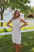 Tera Crochet Dress in Natural