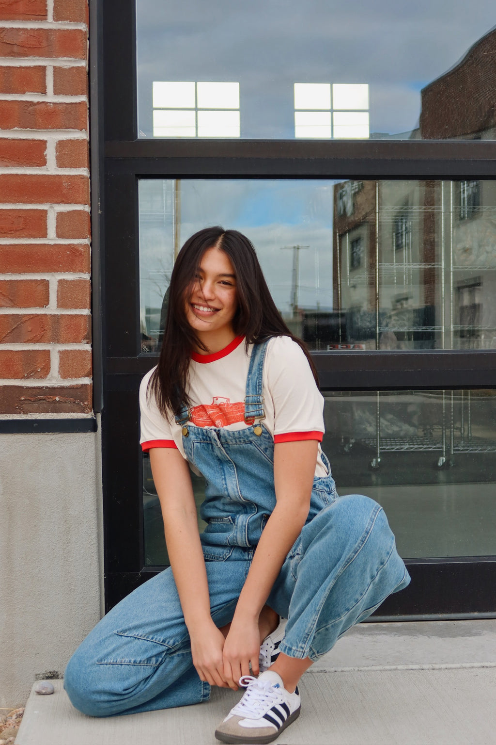 Junie Zip Front Denim Overalls
