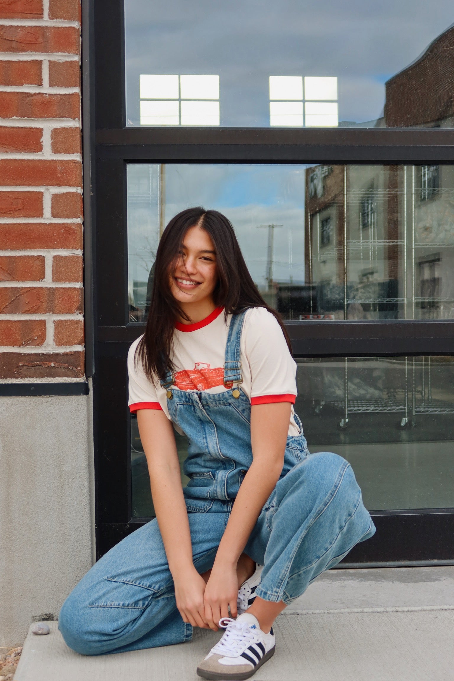 Junie Zip Front Denim Overalls