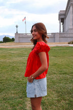 Sweet Caroline Ruffle Blouse
