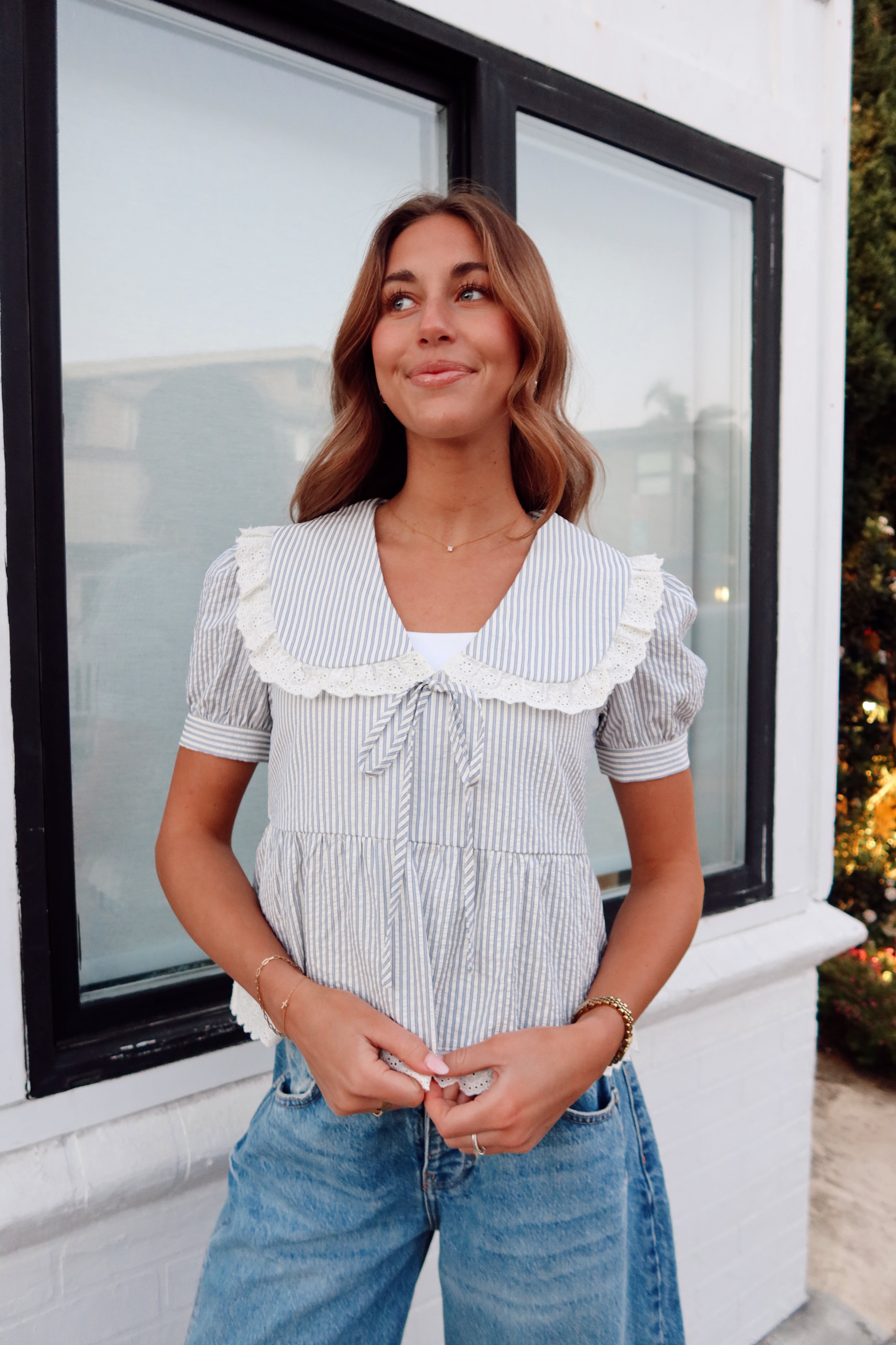 Stripe Sailor Top in Blue