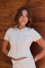 Cotton Knit Scallop Top in Ivory