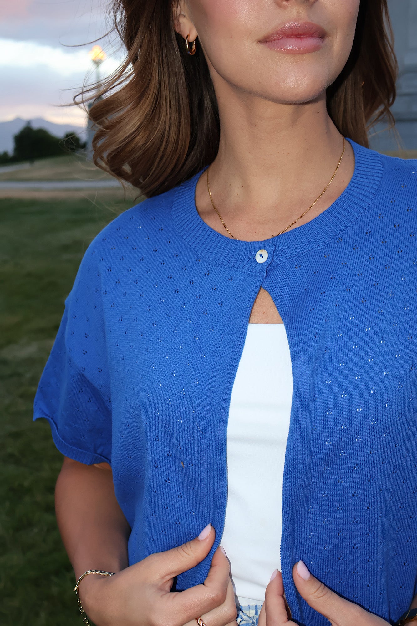 Reagan Pointelle Open Cardigan