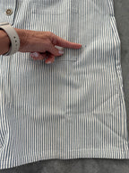 FINAL SALE - FLAWED Newport Pinstripe Romper - Large