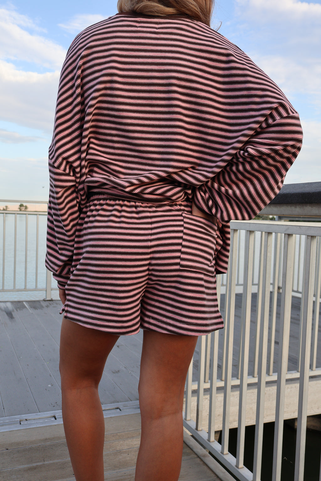 Cameron Stripe Fleece Shorts