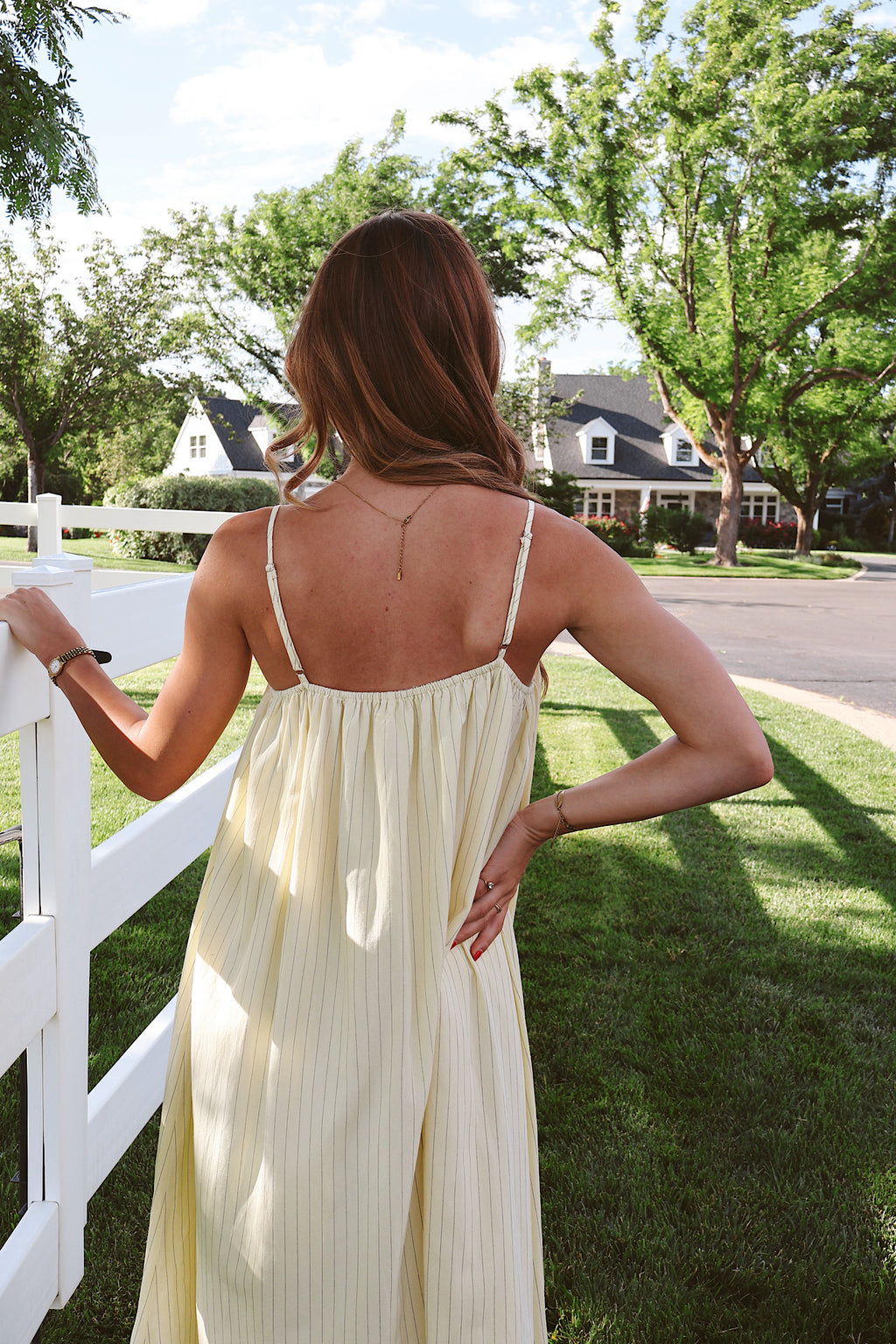 Jennie Pinstripe Maxi in Butter
