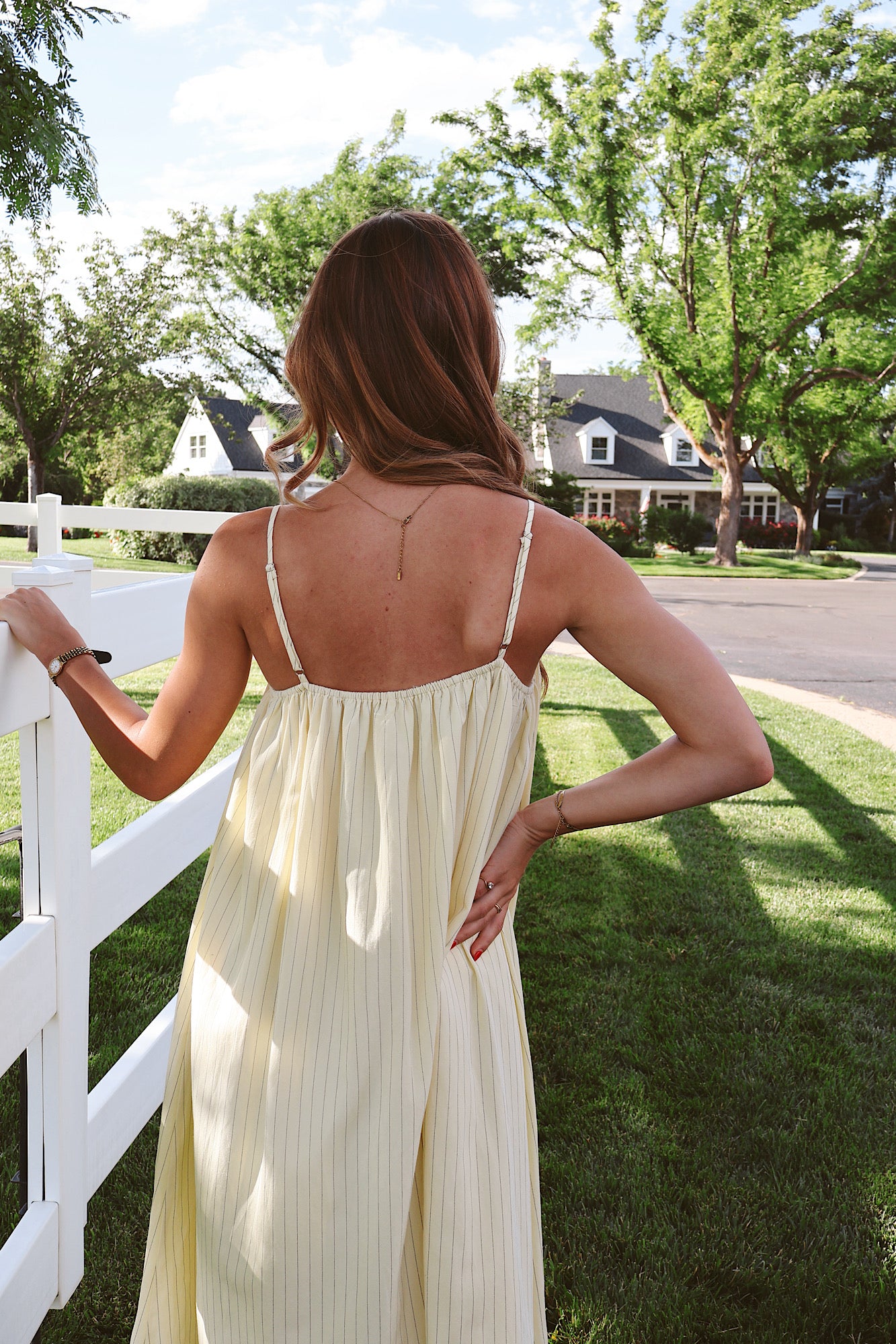Jennie Pinstripe Maxi in Butter