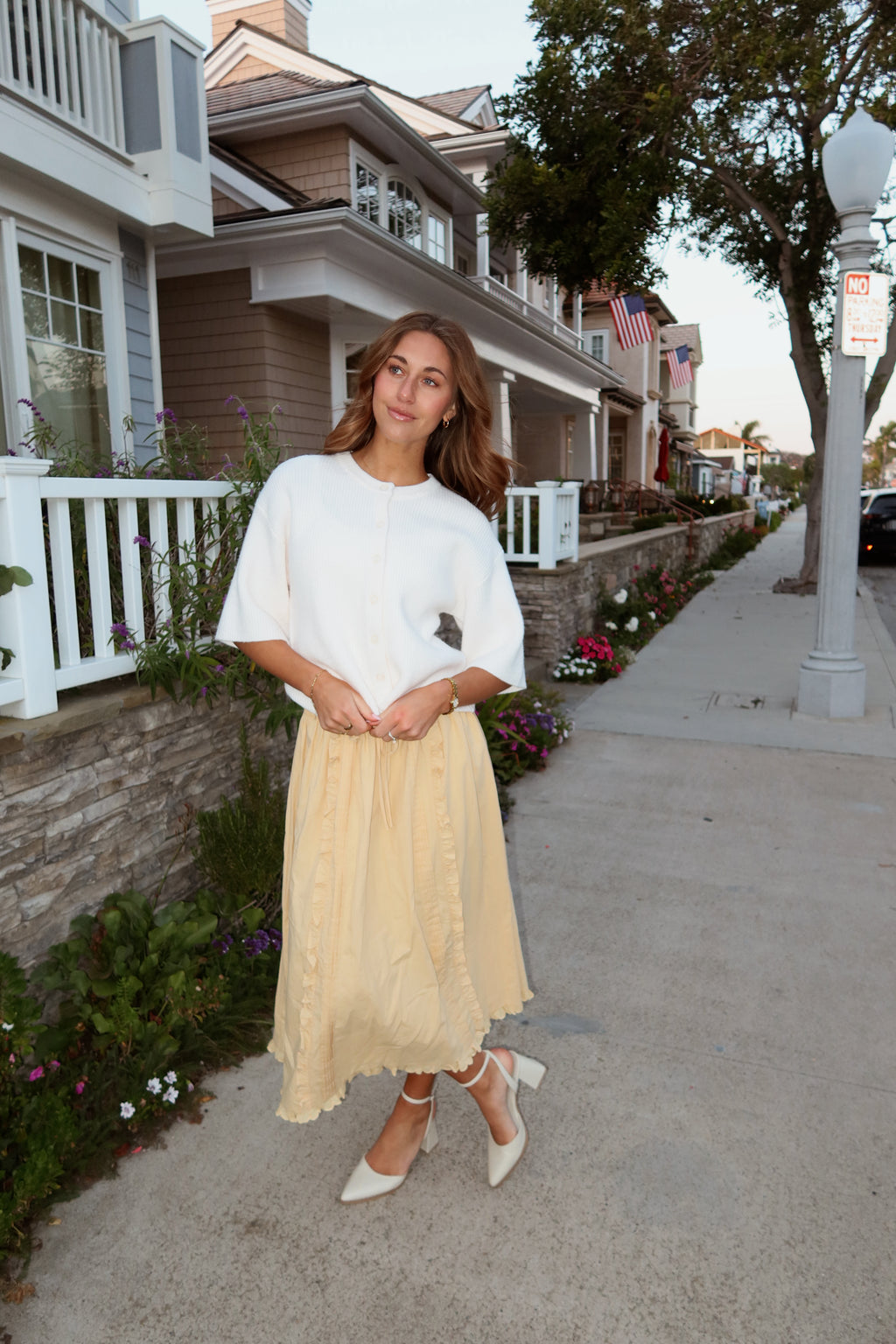 Hattie Cotton Apron Skirt in Honey