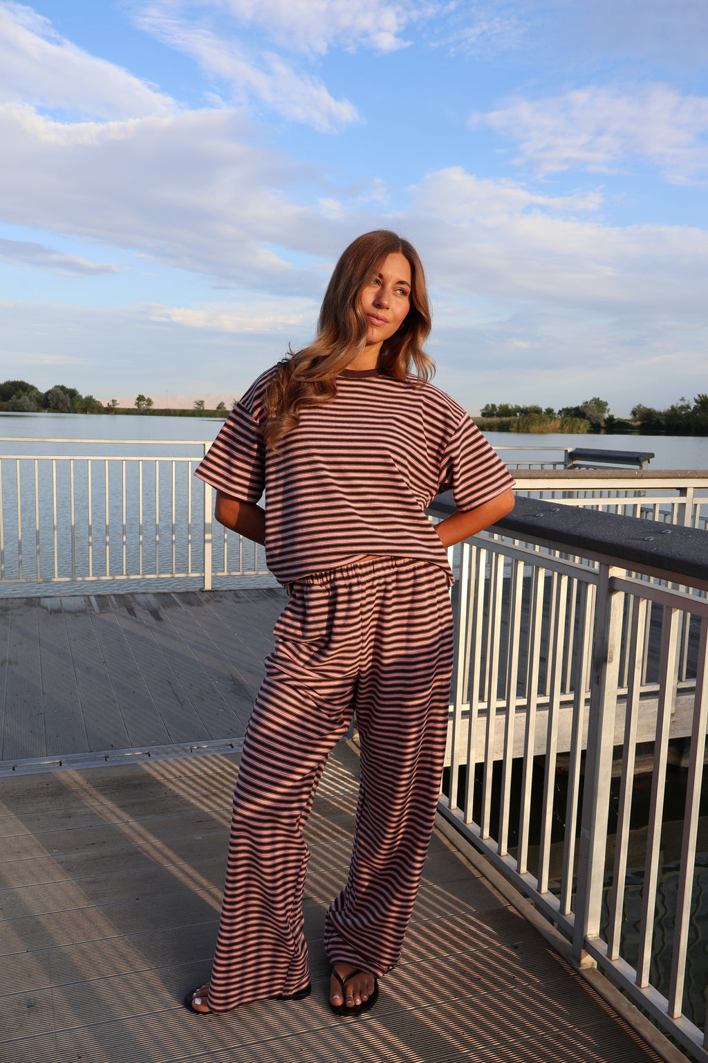 Cameron Fleece Stripe Tee