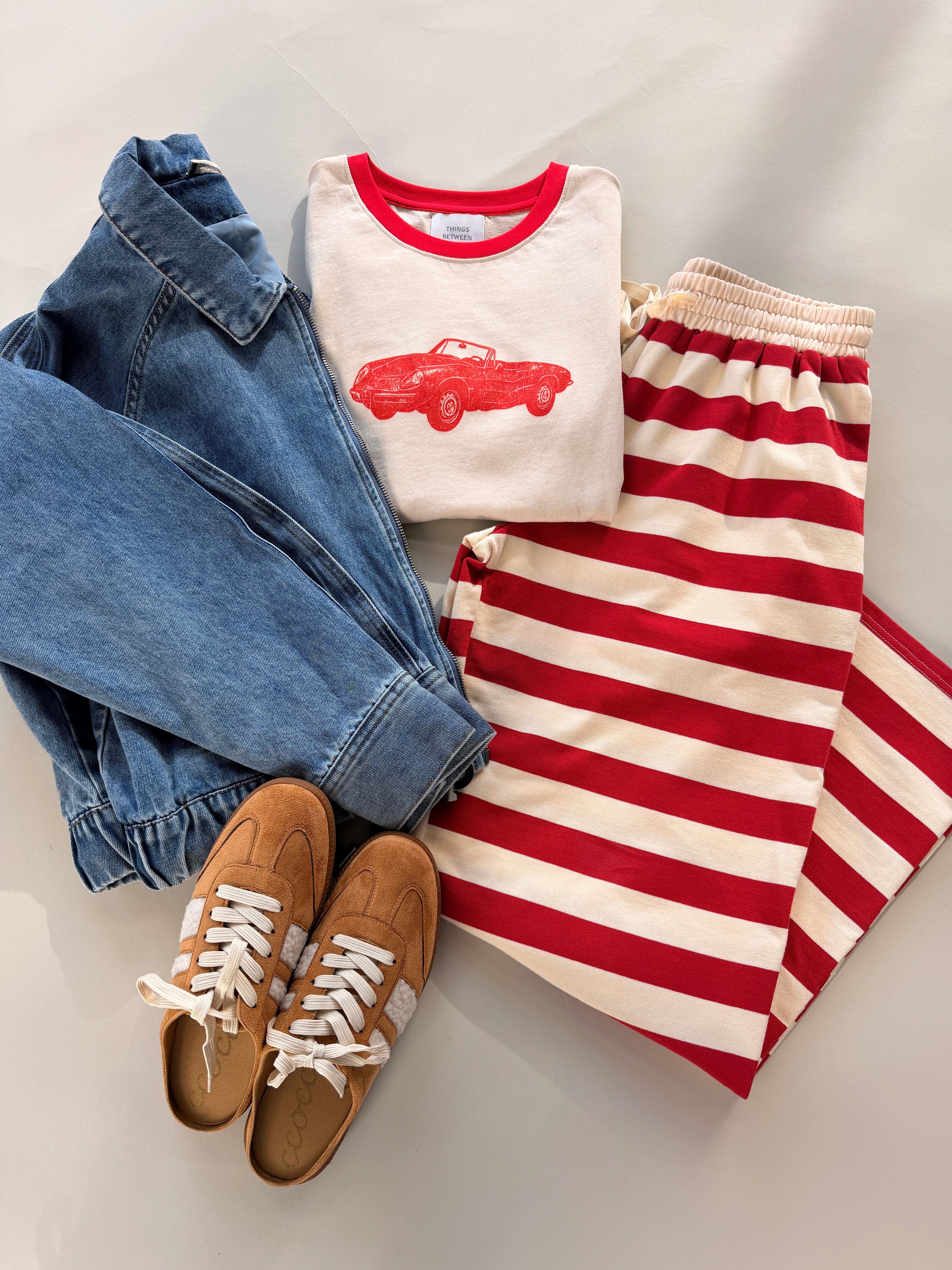 FINAL SALE - Benji Stripe Pants in Red Secondary image