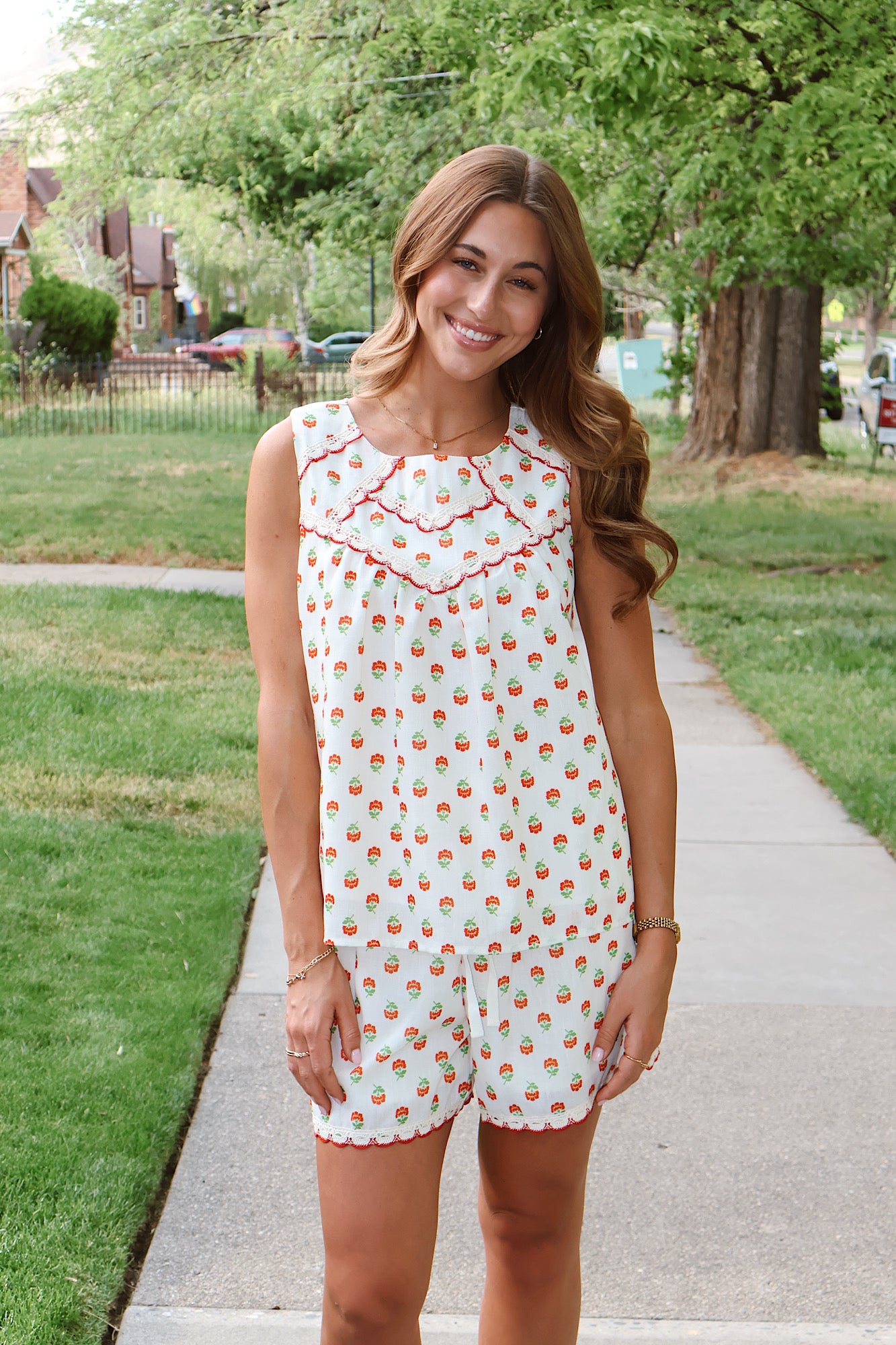 Flora Scalloped Tank