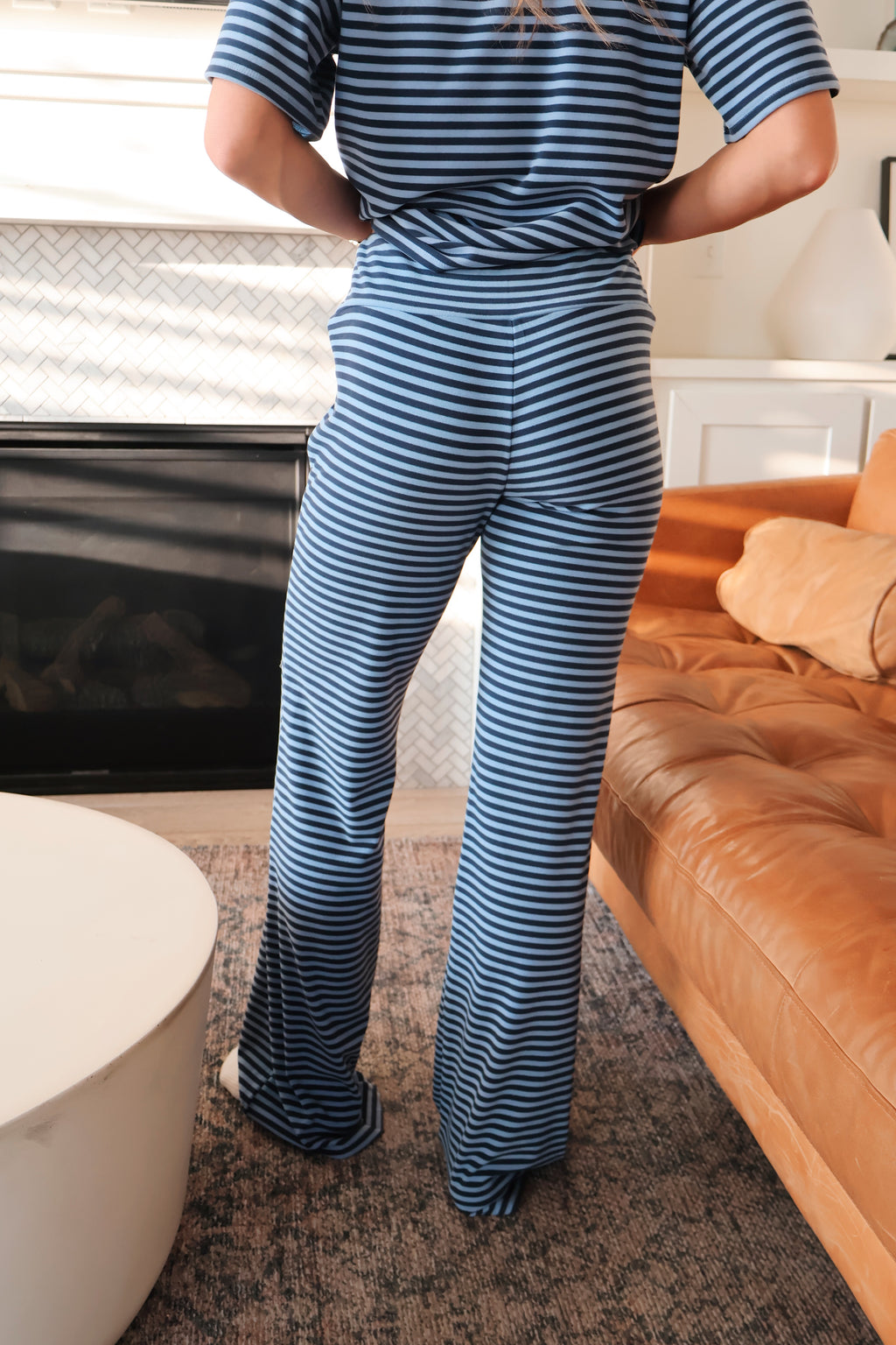 FINAL SALE - Porter Fleece Stripe Yoga Pants