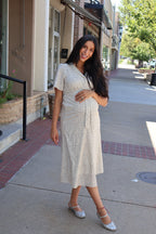 Polka Dot Midi Dress in Cream/Black