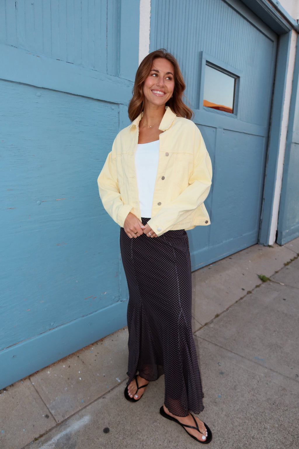 Reese Denim Jacket in Butter Yellow
