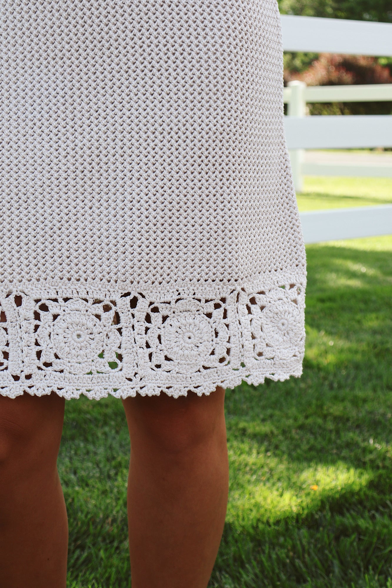 Tera Crochet Dress in Natural