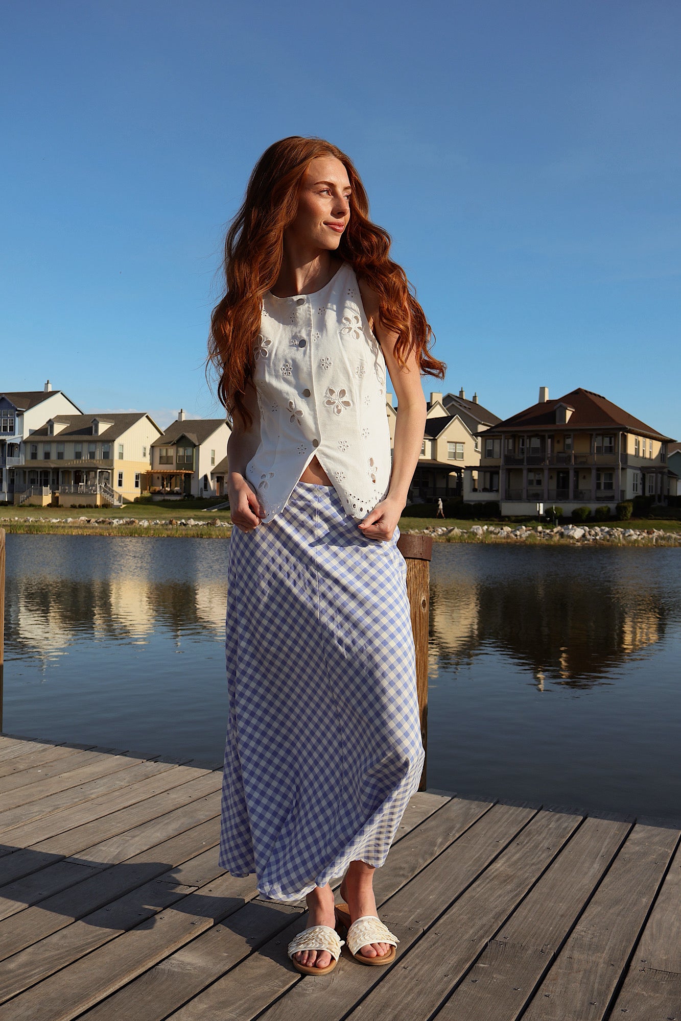 Lyla Gingham Maxi Skirt Secondary image