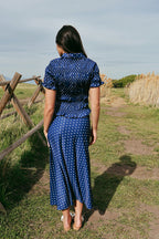 Dot Noir Smocked Top