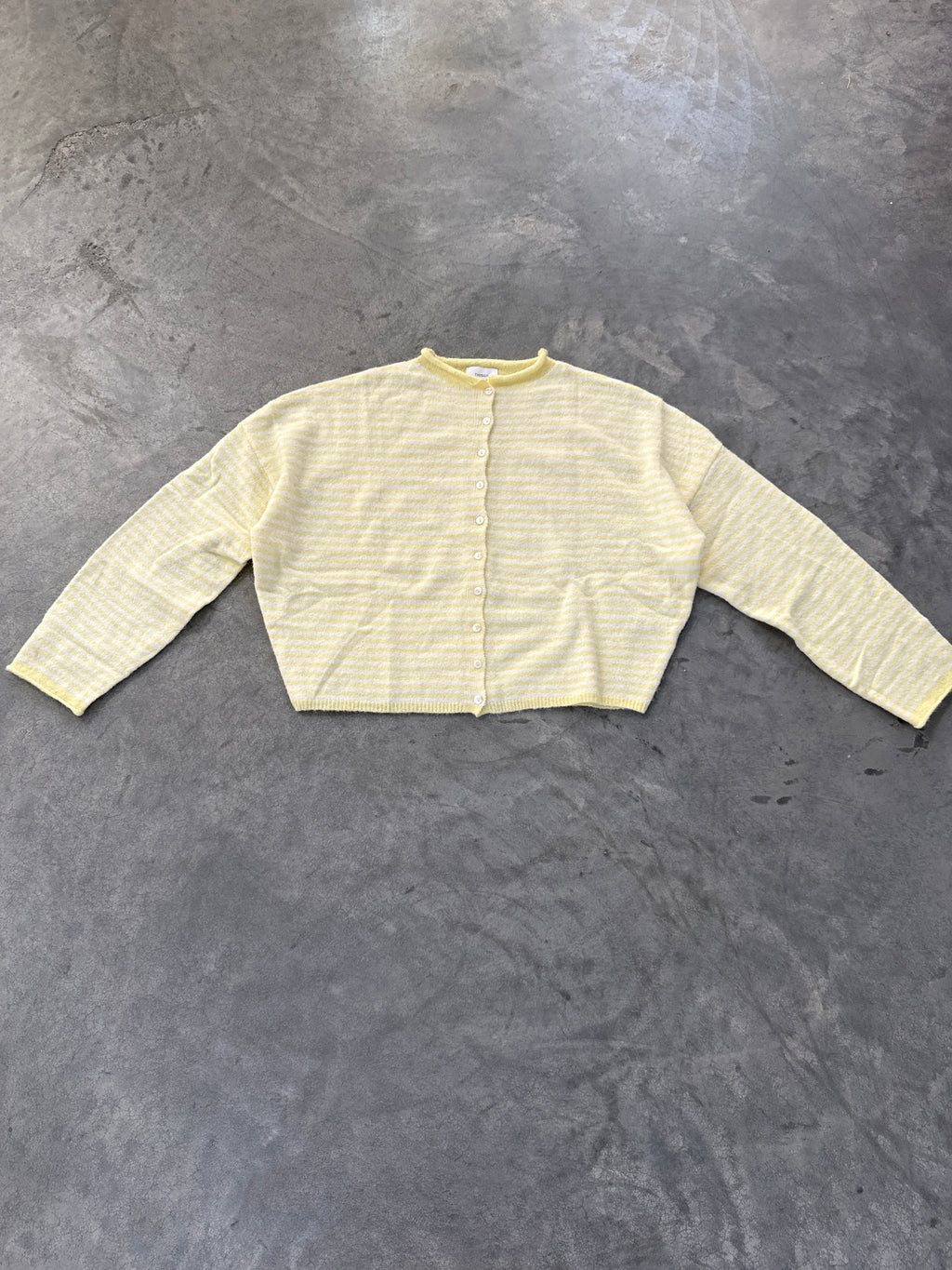 FINAL SALE - FLAWED Piper Cardigan in Butter Stripe - Medium
