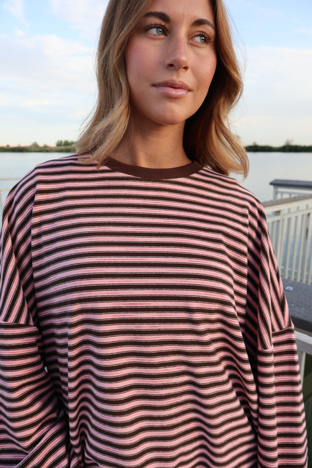 Cameron Fleece Stripe Pullover