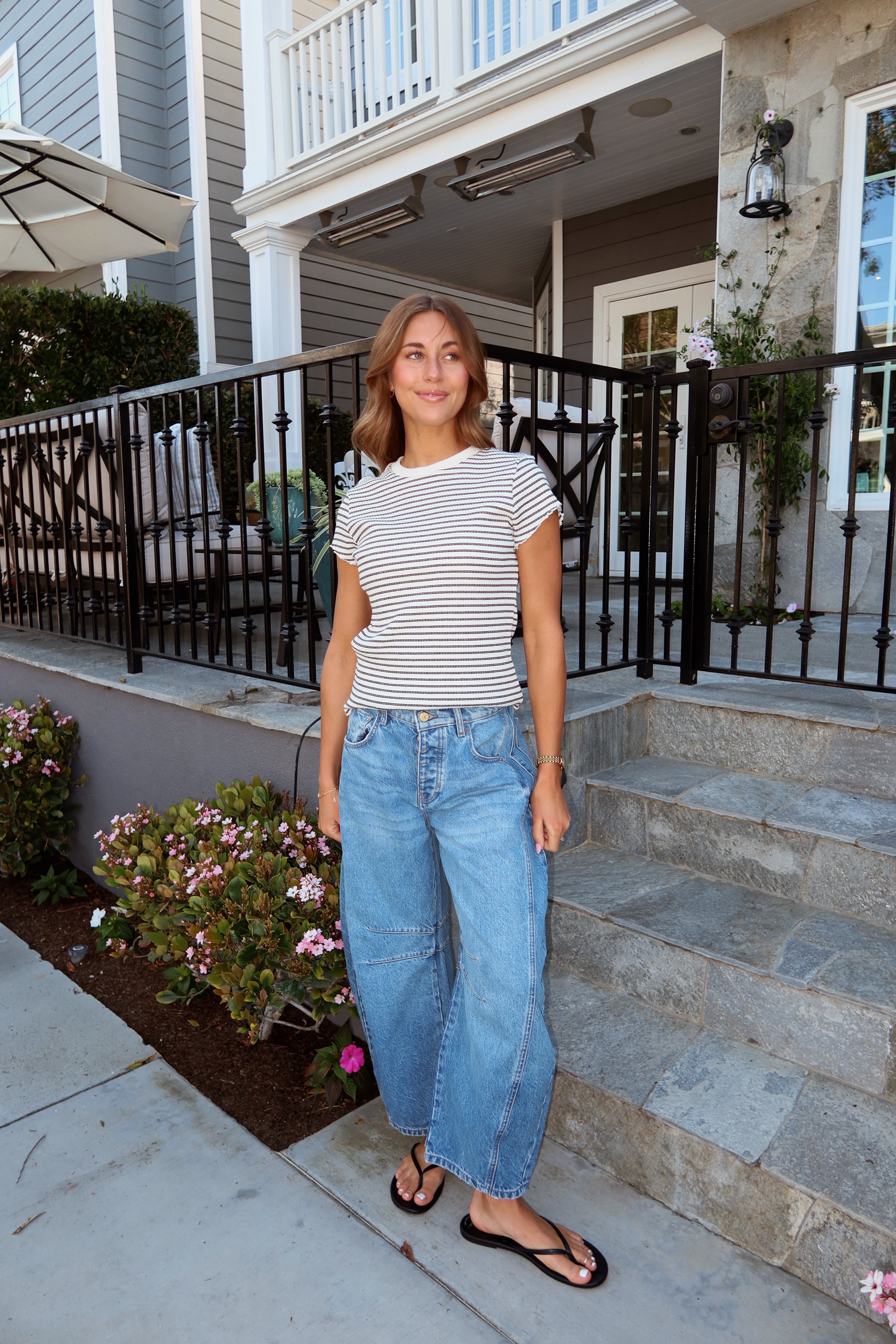 Stripe Ribbed Knit Tee Secondary image