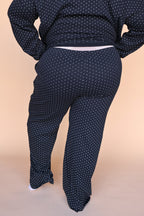 Blaire Polka Dot Pointelle Pants in Black