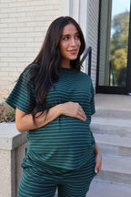 Porter Pinstripe Fleece Tee in Green