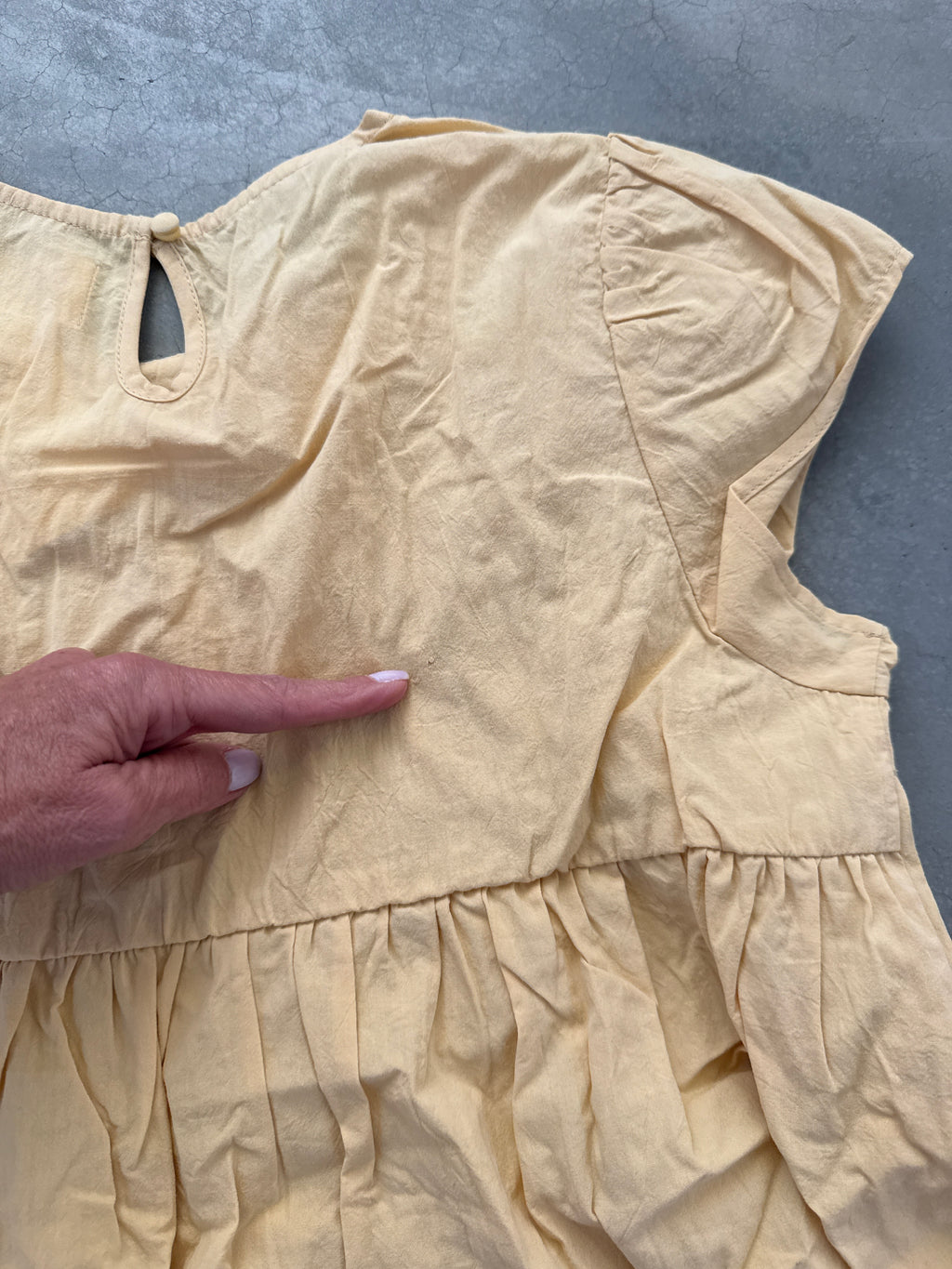 FINAL SALE - FLAWED Ellie Ruched Blouse in Butter Yellow - Medium