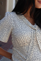 Polka Dot Midi Dress in Cream/Black