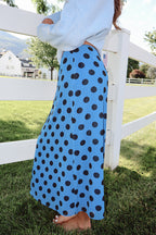 Jodi Dotted Mesh Skirt in Blue