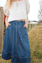 Tulsa Denim Skirt in Medium Wash